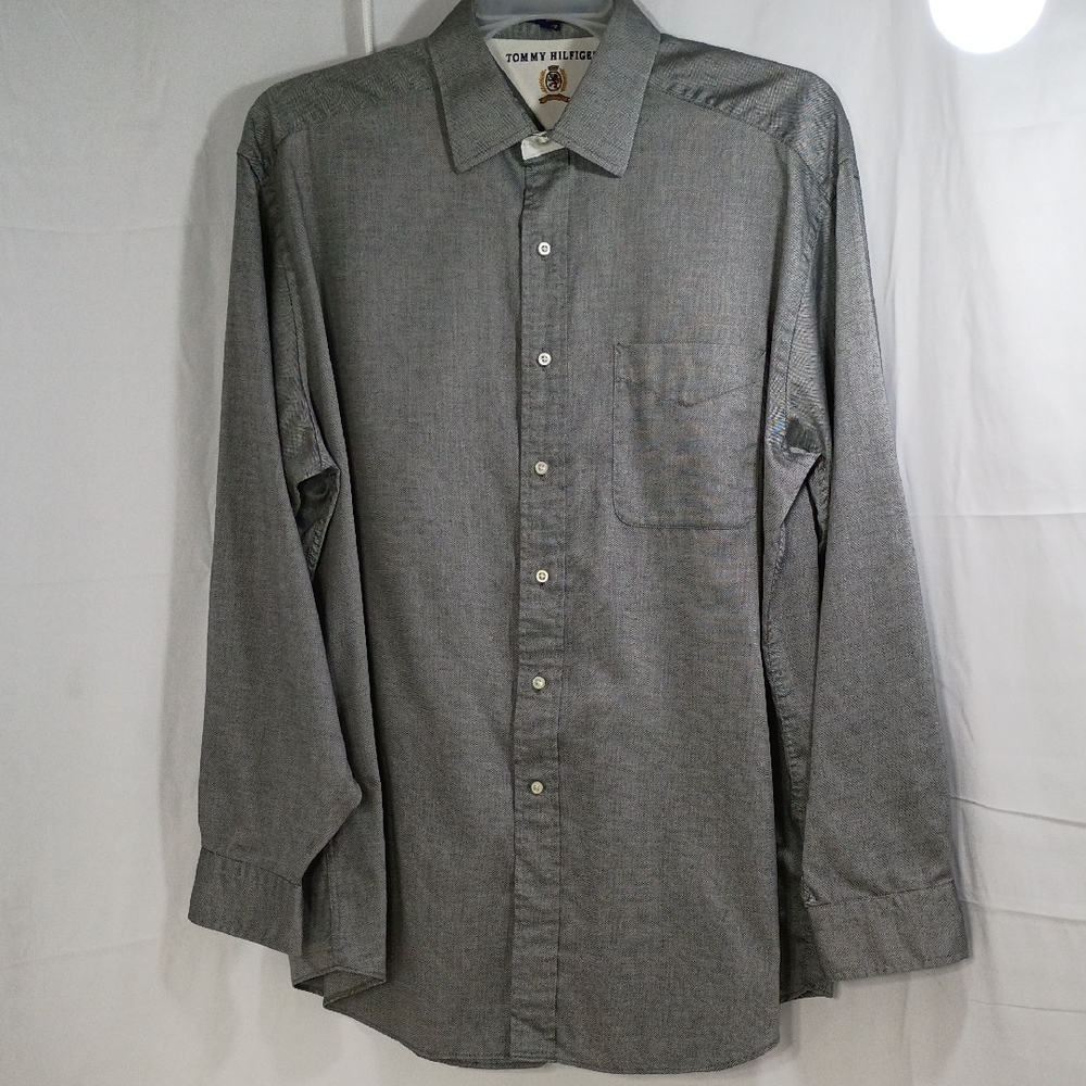 Tommy Hilfiger  Men's Charcoal Button-Down Shirt